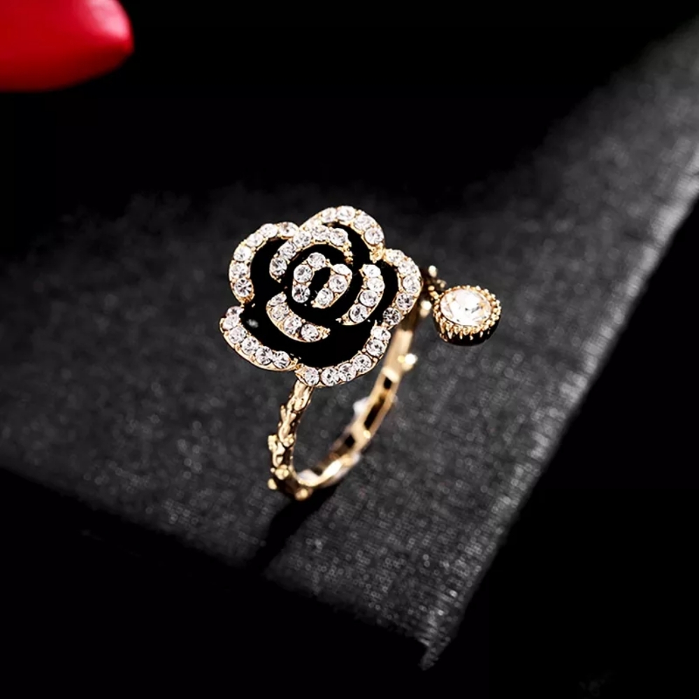 !NEW Gold Onyx Ring | Micropave Open Size Band Ring - Picture 7 of 16